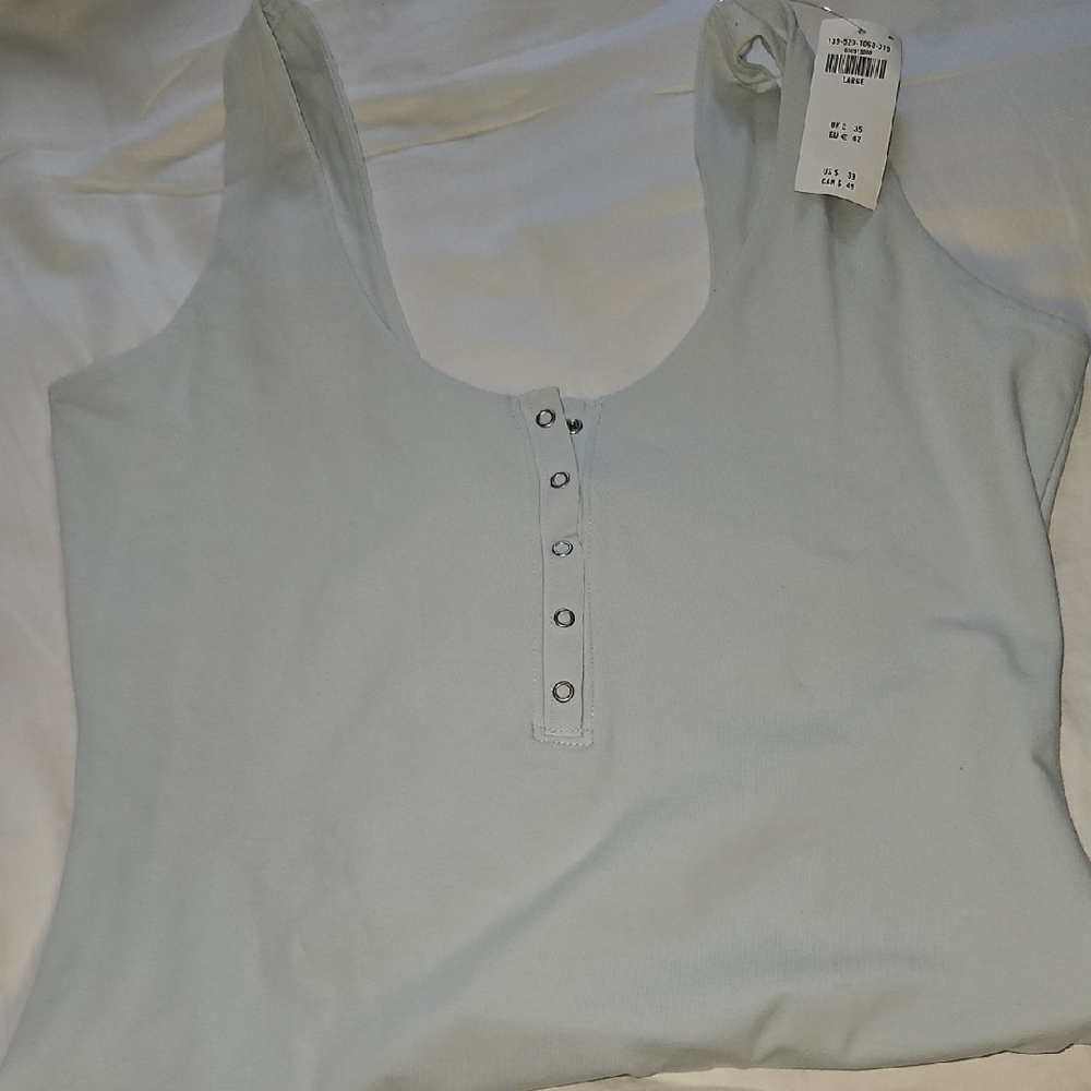 Abercrombie Light Blue Sleeveless Bodysuit